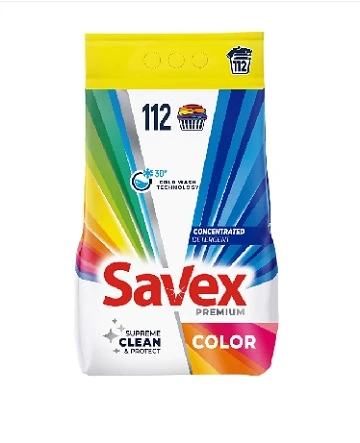 Detergent de rufe pudra 2 in 1 Savex Color 112 spalari 9 kg